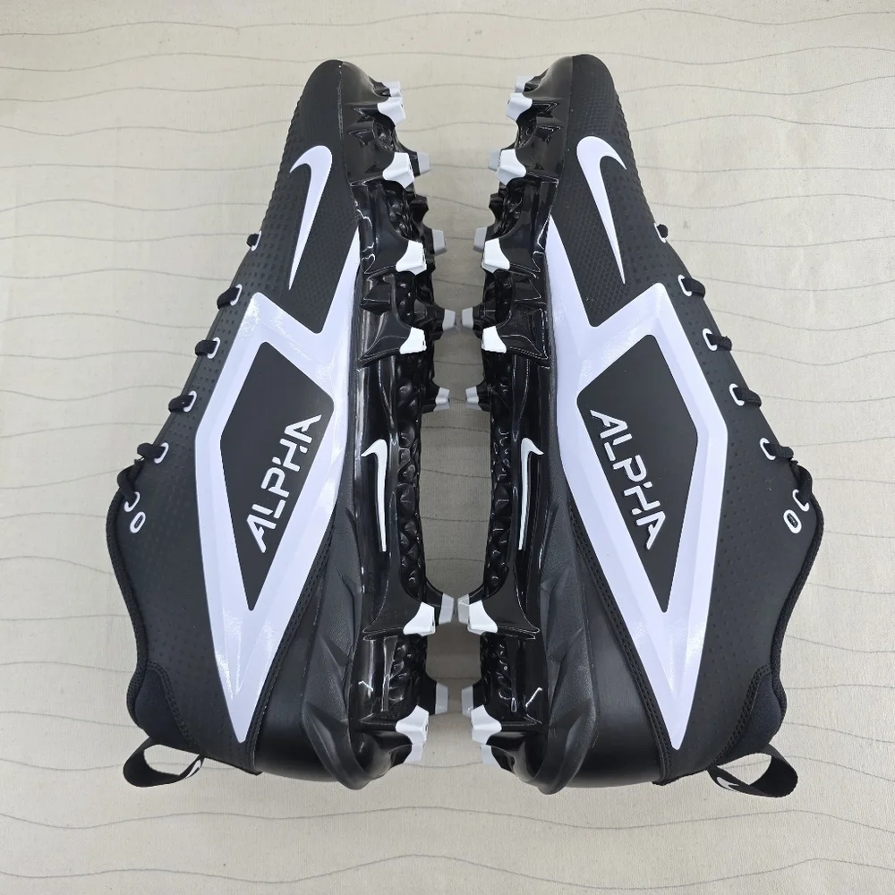 Nike Mens Alpha Menace 4 Black White Football Cleats Shoes FZ7703-005 Sz 15 NEW
